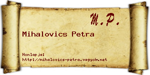 Mihalovics Petra névjegykártya
